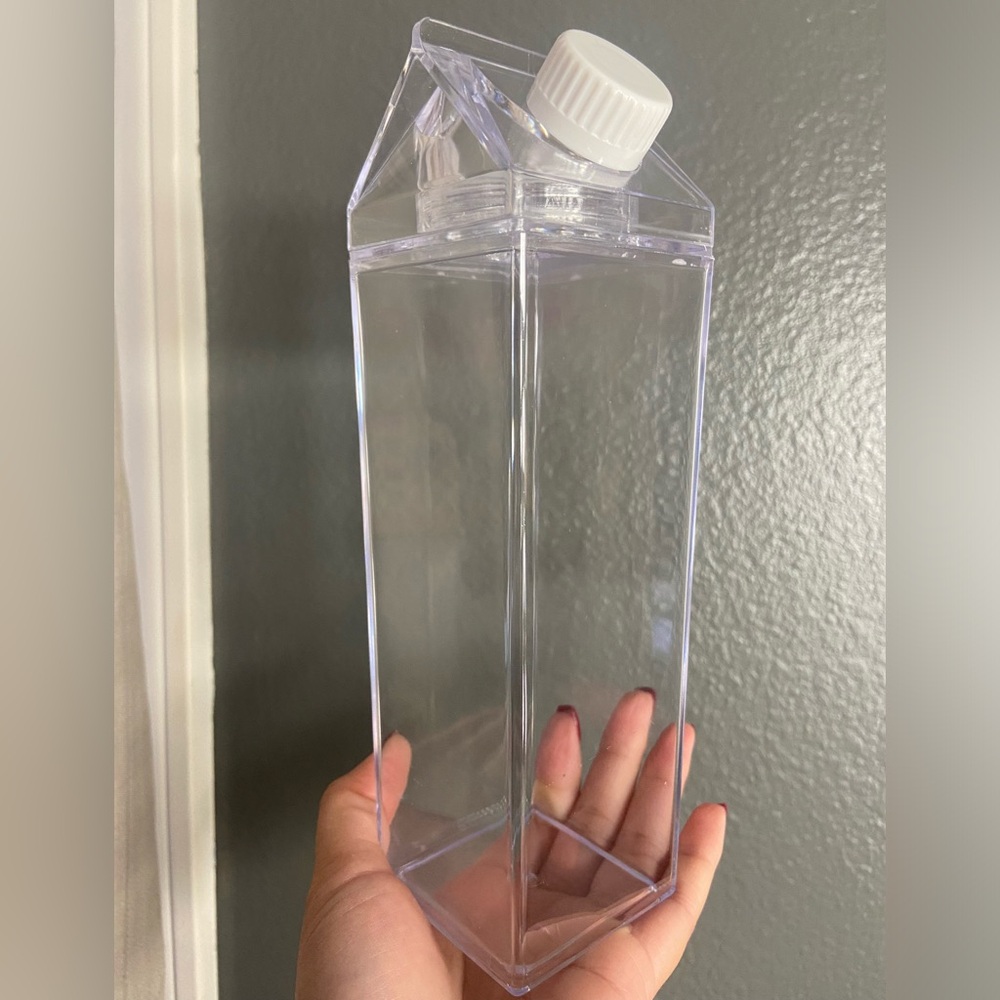 Reusable milk carton drinking container